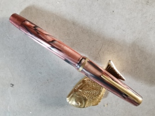 阅古斋日本古董二手赛璐璐旋帽明尖正品钢笔学生老文具练字笔包邮