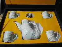 Заварочный чайник, чайный сервиз, комплект, 80 года, ручная роспись, ностальгия, подарок на день рождения