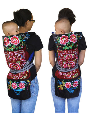 云南传统小孩背带婴儿背巾四川老式背布背娃宝宝背扇多功能裹背布