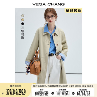 寬松經(jīng)典 VEGA CHANG小個子風(fēng)衣女2025新款 秋季 英倫風(fēng)休閑外套