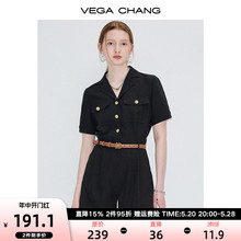 CHANG连体裤 女2024年夏季 新款 小个子黑色显瘦高级感连身衣裤 VEGA