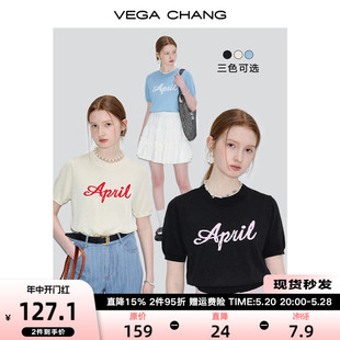 2024年新款 女夏装 针织衫 VEGA 清凉透气提花短袖 CHANG短袖 t恤ins潮