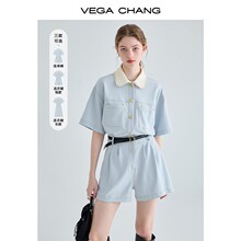 VEGA CHANG工装连体短裤女夏小个子显瘦法式连衣裙高级感连身衣裤