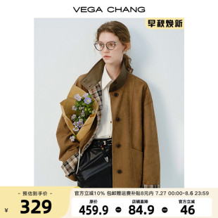 雅丹风宽松拼接休闲上衣ins潮 现货 短外套女秋季 2025年新款