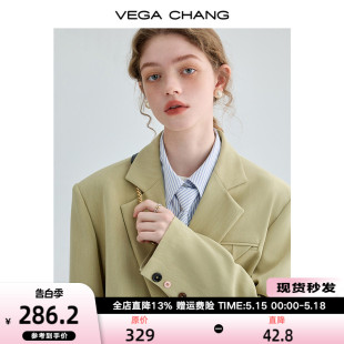 VEGA 新款 外套女2024春秋装 CHANG小西装 小个子英伦风宽松西服上衣