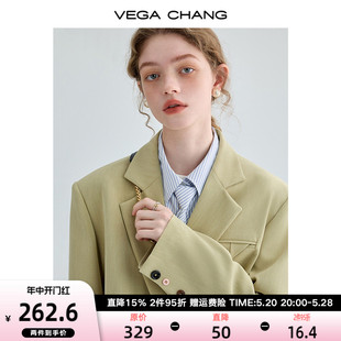 小个子英伦风宽松西服上衣 外套女2024春秋装 新款 VEGA CHANG小西装