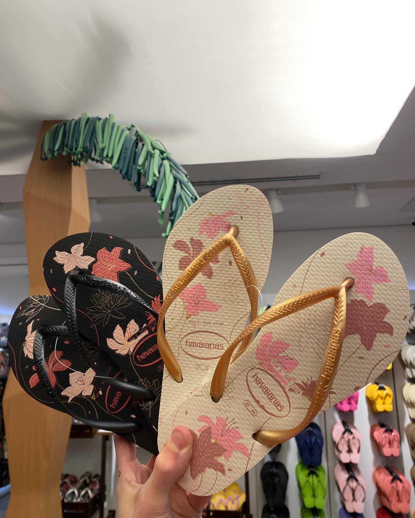 havaianas花朵印花甜美人字拖