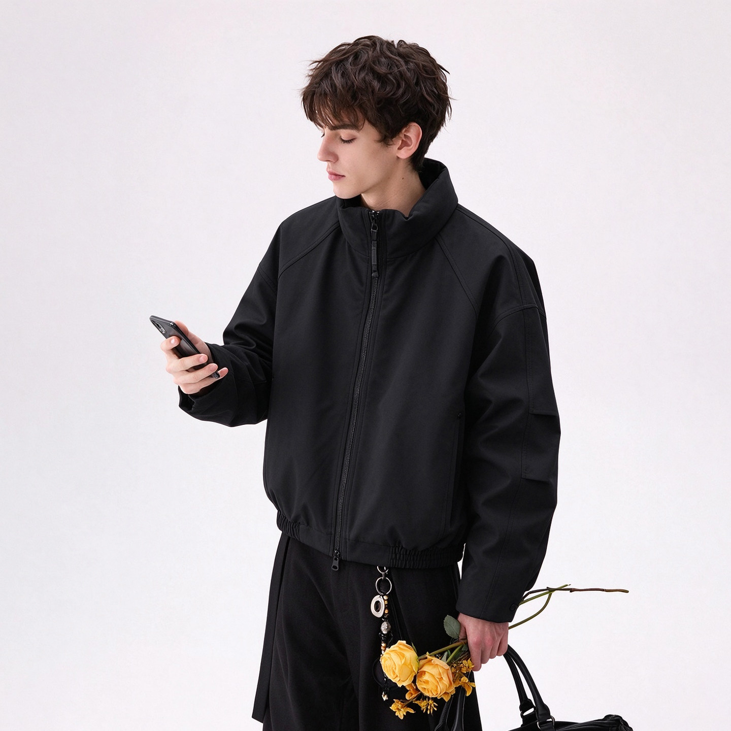羽绒服男2026新款冬季短款立领加厚保暖防风廓形外套韩版纯色夹克