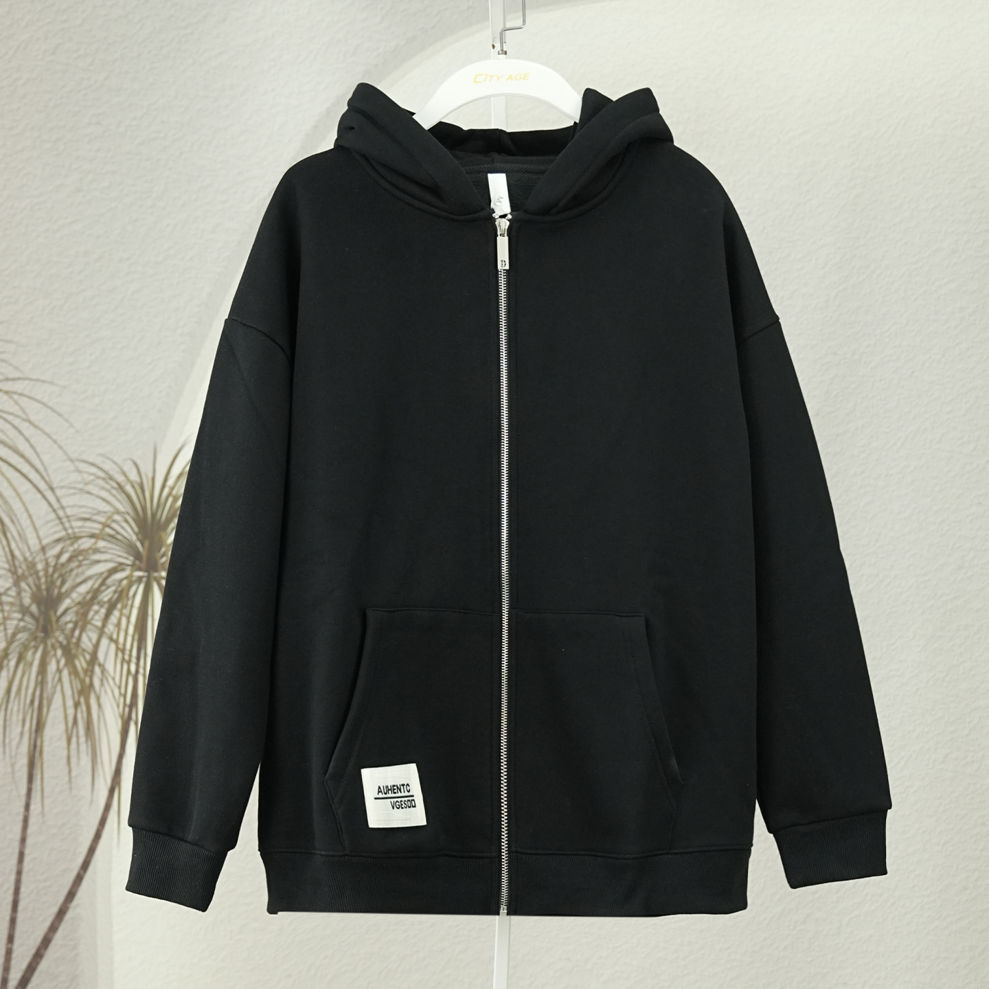 美式重磅连帽拉链夹克男加绒保暖