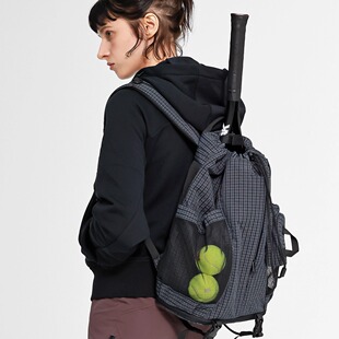 juniorMYEDITION双肩包通勤户外网球包抽绳暗格纹运动羽毛球背包