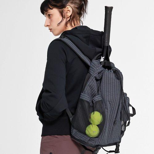 MYEDITION格纹独立鞋仓网球背包