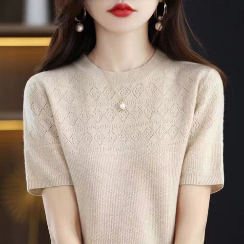 新款短袖t恤女2026夏季打底衫妈妈减龄漂亮洋气桑蚕丝小衫上衣薄