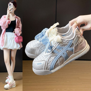 G07 2025夏季 小白鞋 镂空透气ins女学生网面透气板鞋 厚底休闲鞋