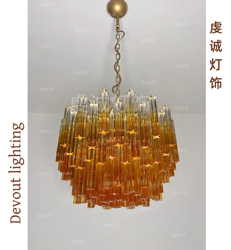 法式中古风玻璃吊灯卧室主灯南洋中古轻奢餐厅艺术灯