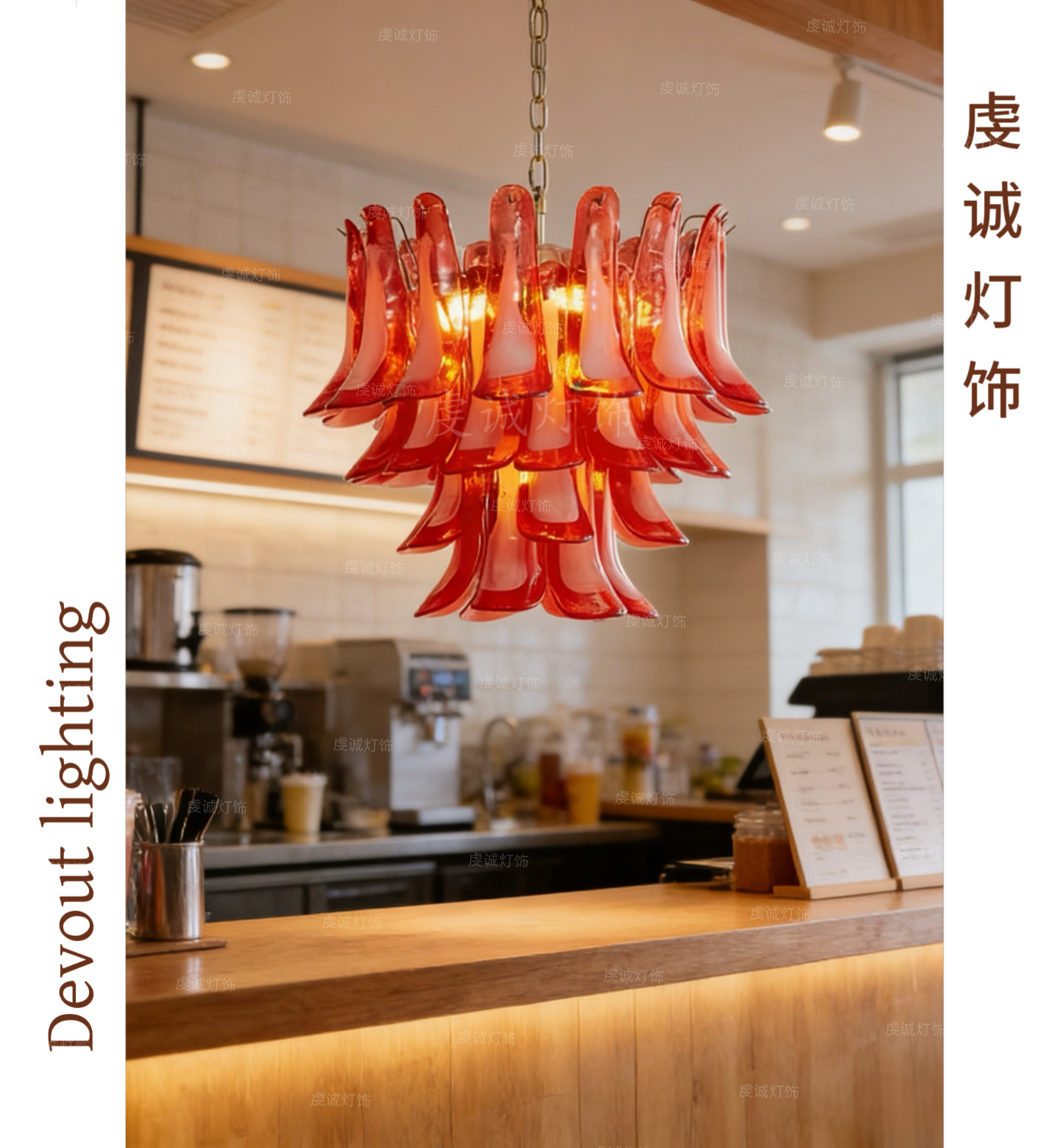 现代简约别墅复式楼梯轻奢手工玻璃吊灯美式复古客厅餐厅卧室灯,家装灯饰光源,餐厅吊灯,淘宝优惠券,粉丝福利购,淘宝优惠卷