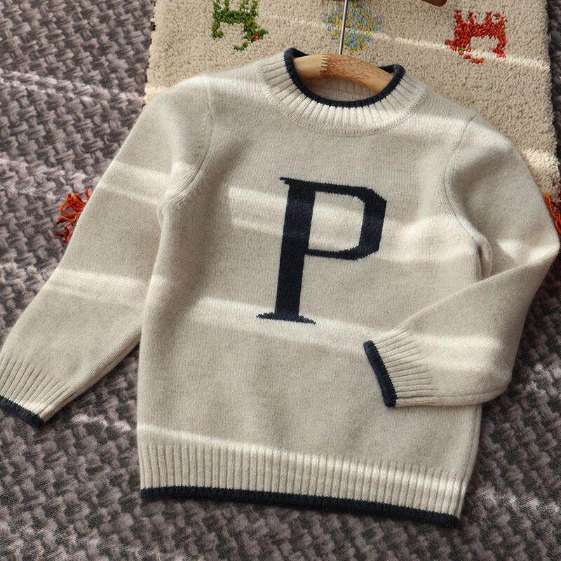 康赛妮儿童100%羊绒衫男童毛衣圆领冬季加厚纯山羊绒宝宝打底衫