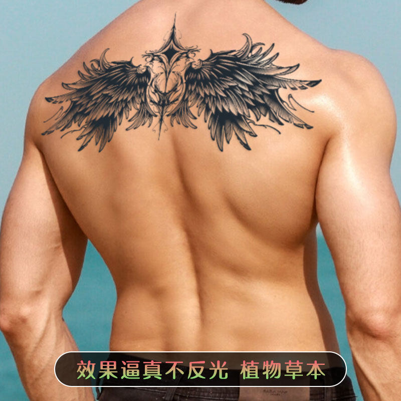 个性霸气痞帅草本纹身贴男防水持久胸前后背仿真刺青不反光高级感