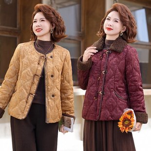 冬天女款棉服妈妈冬装短款时尚外套中老年女人冬2025新款加厚棉衣