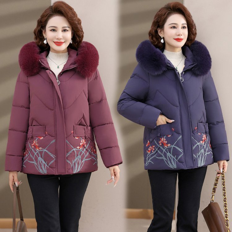 新中式妈妈冬装加厚棉服中老年女装冬季棉袄加绒棉衣2025年外套女