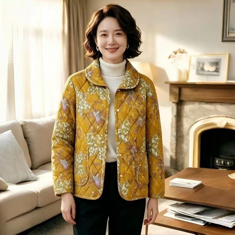 秋冬薄棉服女款2026新款妈妈轻薄棉衣大码夹棉外套初冬洋气小棉袄图片