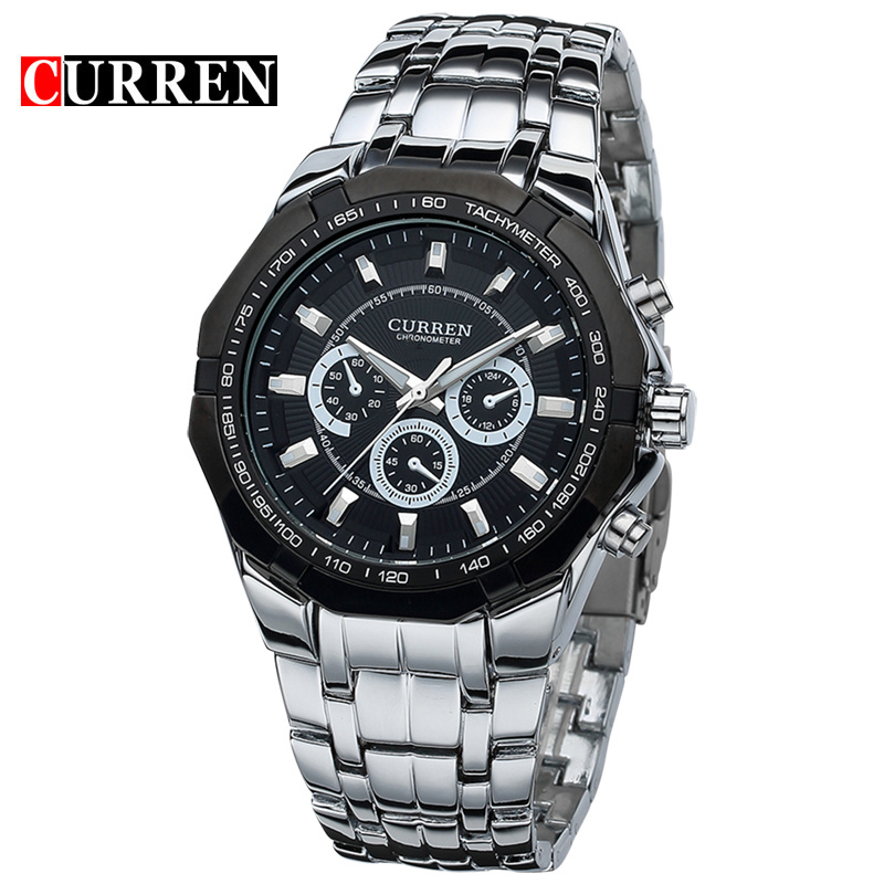 Stainless Men Quartz Sport Watch Casual Full Steel 男士手表