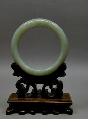 天然和田玉手镯56圈口玉镯子