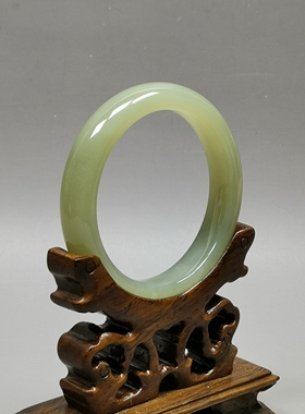 22年老店天然和田玉手镯51mm圈口玉镯编号5115