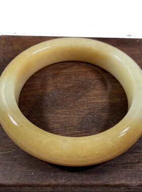 天然和田玉57mm圈口手镯正品