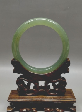 天然和田玉手镯54mm圈口女款玉镯