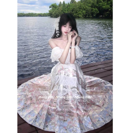 新中式国风改良汉服马面裙上衣套装女秋冬绝美成人礼晚礼服两件套