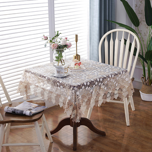 正方形桌布布艺蕾丝绣花八仙桌麻将机台盖布防尘罩茶几布现代简约