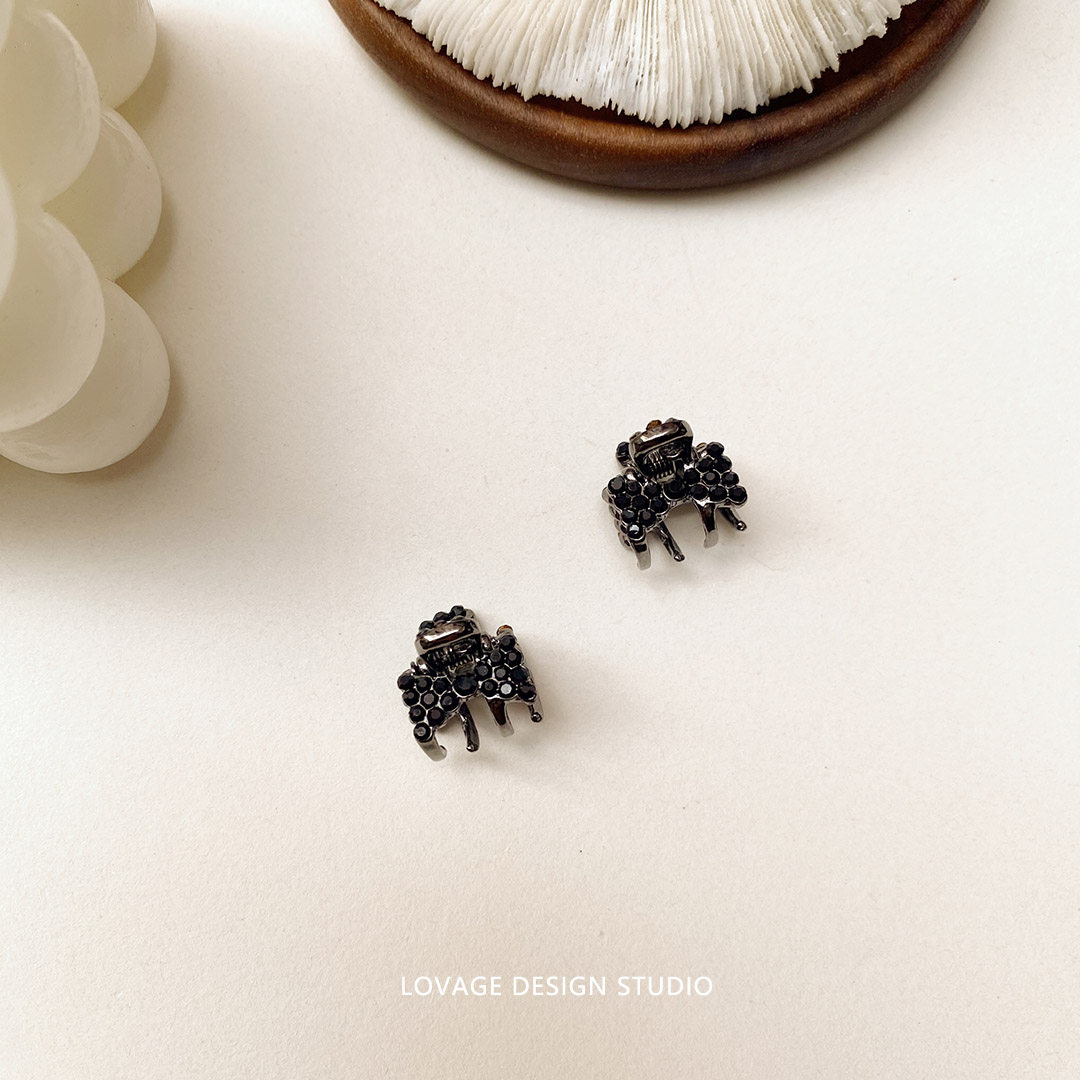 水钻超迷你新款黑色精致刘海夹