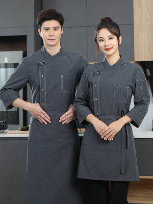 秋冬厨师服七分袖套装定制