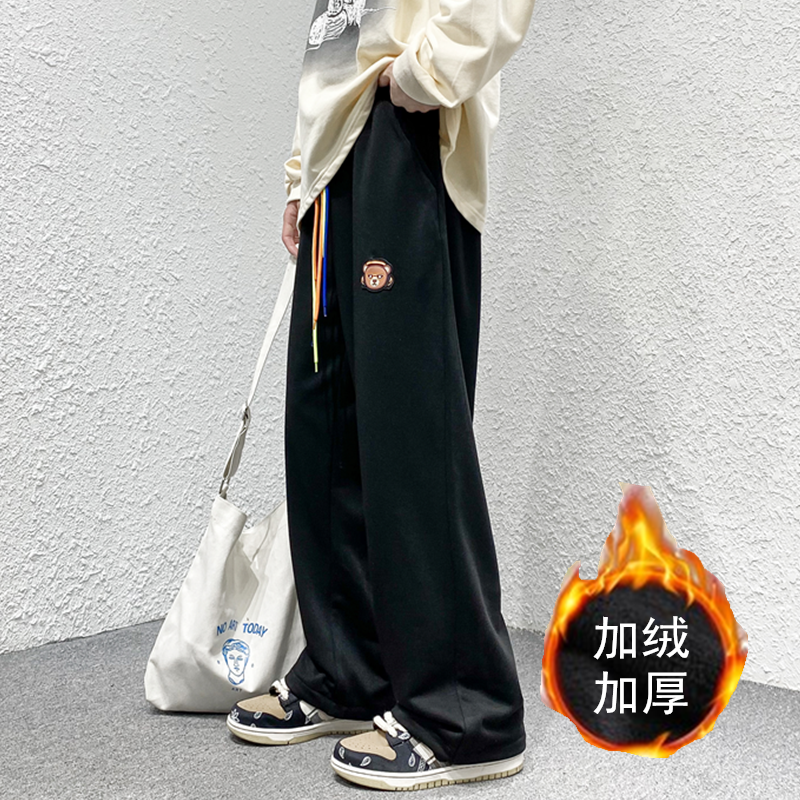 2023春季四季款抽绳卫裤KK07-加绒P40普通款P35,男装休闲裤,星座101A-1
