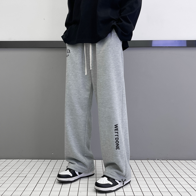 2023春季新款高街美式阔腿直筒裤四季休闲卫裤KK26-KK25-P45,男装休闲裤,星座101A-1