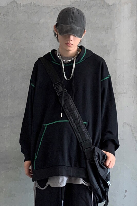 2023春季休闲暗黑系宽松连帽卫衣男女ins潮牌百搭帽衫WY06P59,男装卫衣,星座101A-1