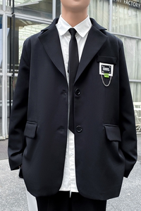 2023年春季小西装男士日系港风宽松潮帅气西服外套上衣 XZ02 P95图片