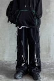 2023春夏青少年男宽松直筒裤潮流拖地裤暗黑休闲新款裤子CK02P69，男装休闲裤，星座101A-1