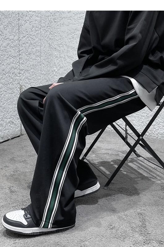 2023春季青少年直筒阔腿裤高街垂感宽松休闲运动卫裤KK36P45,男装休闲裤,星座101A-1