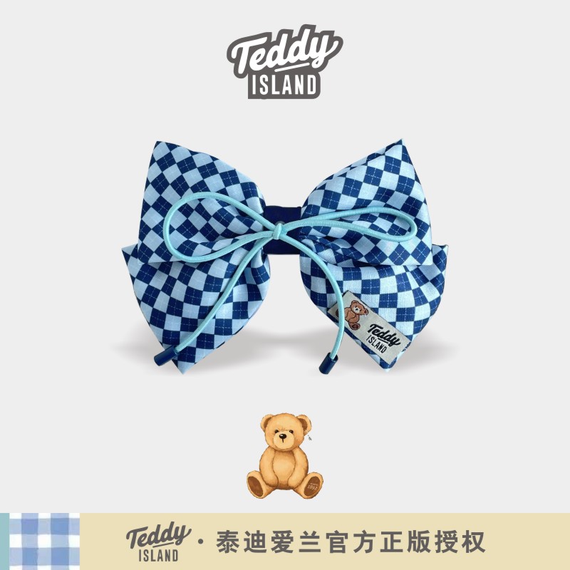 正版泰迪爱兰teddy大蝴蝶结头饰发夹后脑勺儿童缎面大号女童发饰