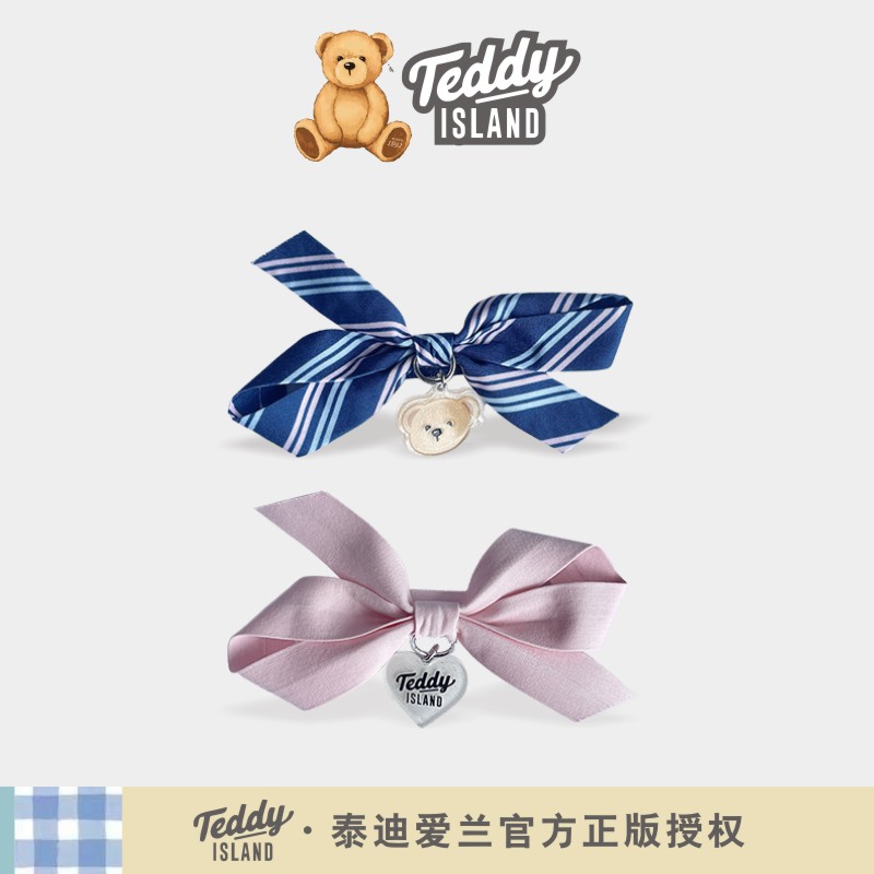 正版泰迪爱兰teddy学院风女生条纹蝴蝶结发夹侧边夹发饰发卡头饰