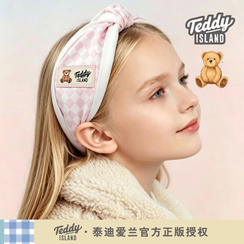 正版泰迪爱兰teddy宽边布艺发箍女儿童不伤发压发头箍发卡头饰扣