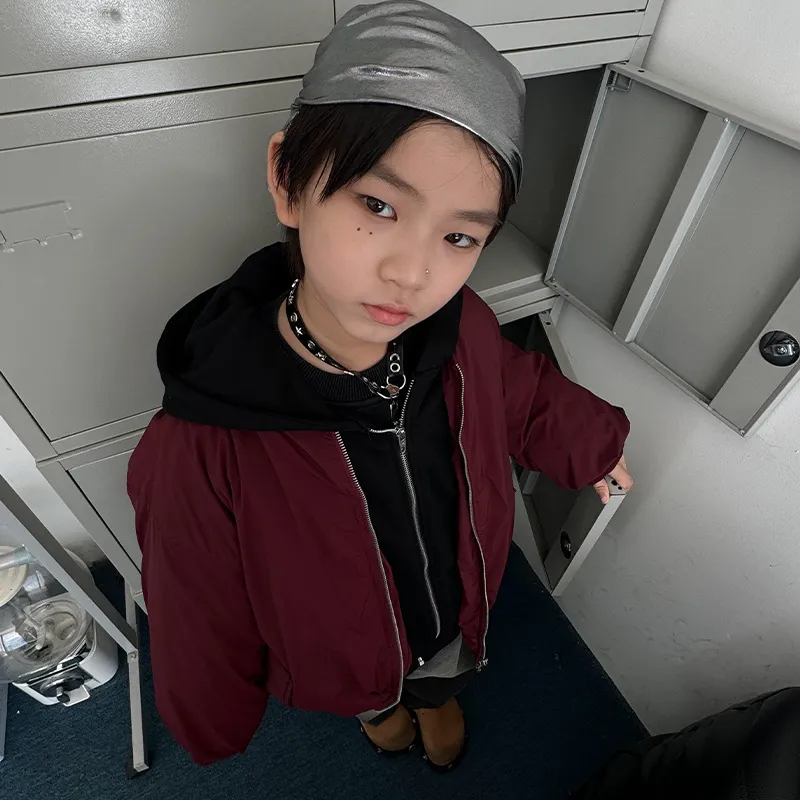 儿童洋气假两件连帽长袖夹克棉服潮2025秋冬韩版男童休闲棉衣外套