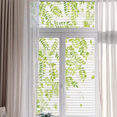 窗户磨砂玻璃贴纸透光不透明卫生间厕所浴室风景贴膜防窥静电防窥