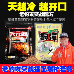 邓刚天元鲫秋冬开口鲫鲤鱼饵料天元鲫加钢弹2号鲫鱼饵料野钓专用