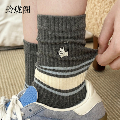 【萌犬刺绣袜】软乎乎踩出好心情