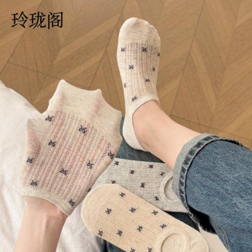 纯棉蝴蝶结船袜时尚又实用