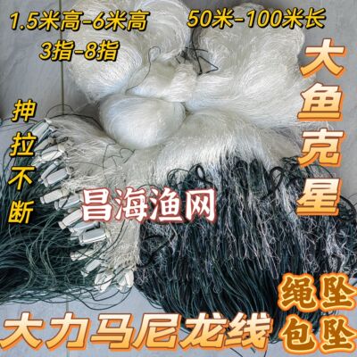 大力马尼龙线绳坠包坠三层加重沉网捕鱼网粘网鲢鳙草鱼网大鱼网