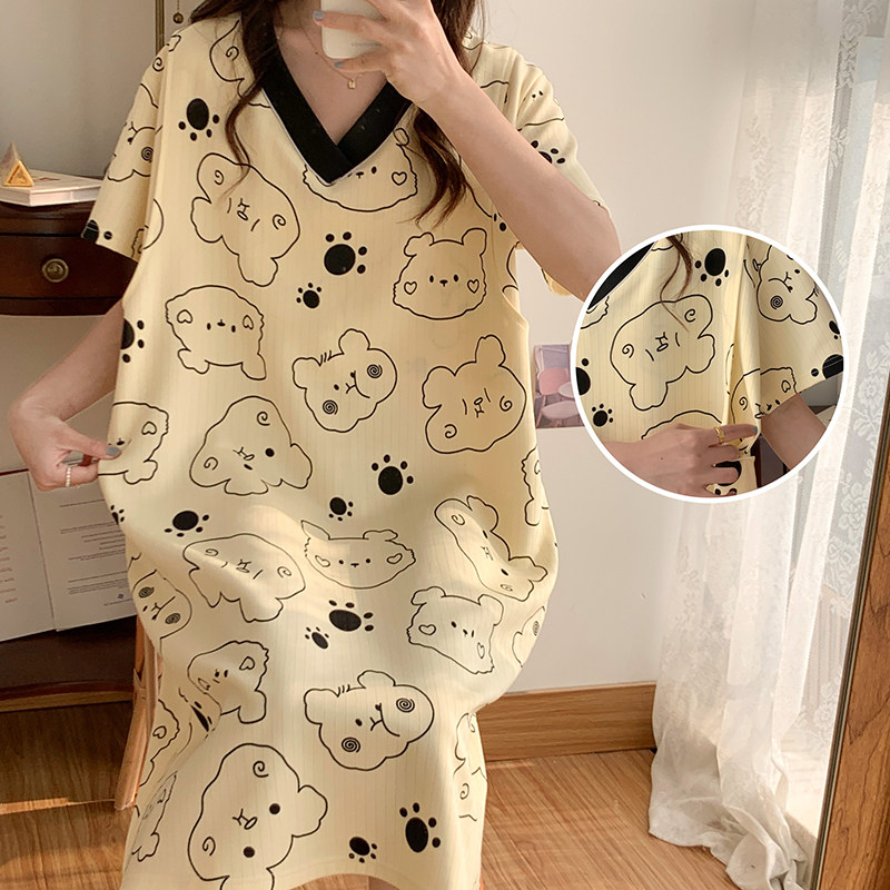 特大码80-300斤短袖孕妇哺乳睡裙