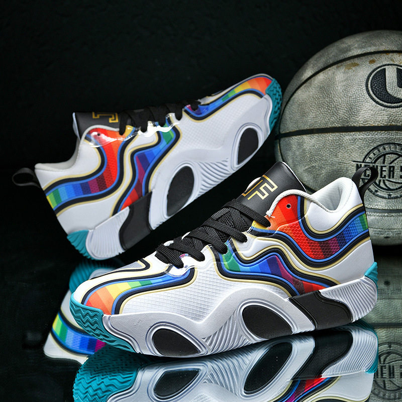 跨境一件代发篮球鞋高帮大童青少年球鞋小学生儿童男女气垫运动鞋